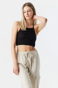 Crochet Criss-Cross Back Top -Deals Drape & Denim Store 058503324076 01