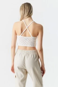 Crochet Criss-Cross Back Top -Deals Drape & Denim Store 058503324076 35 1