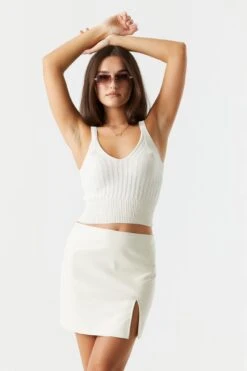 V-Neck Skimmer Knit Tank -Deals Drape & Denim Store 058545422073 35