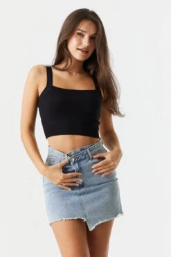 Ribbed Knit Square Neck Crop Tank 15 Ribbed Knit Square Neck Crop Tank -Deals Drape & Denim Store 058565634061 01