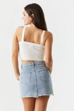 Ribbed Knit Square Neck Crop Tank 19 Ribbed Knit Square Neck Crop Tank -Deals Drape & Denim Store 058565634061 35 1