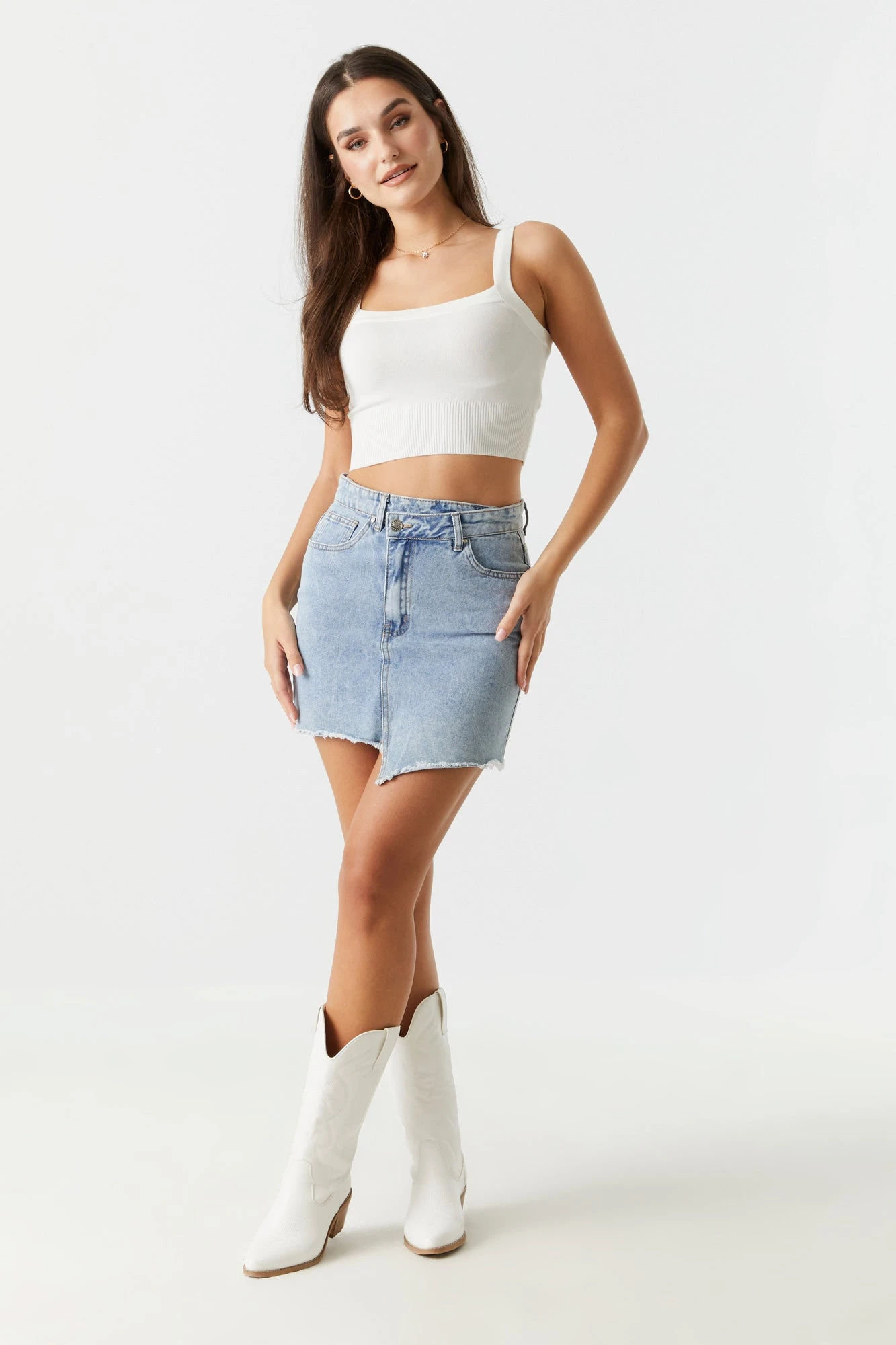 Ribbed Knit Square Neck Crop Tank 9 Ribbed Knit Square Neck Crop Tank - Image 9