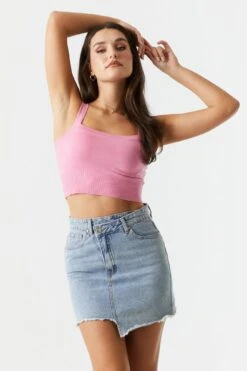 Ribbed Knit Square Neck Crop Tank 21 Ribbed Knit Square Neck Crop Tank -Deals Drape & Denim Store 058565634061 66