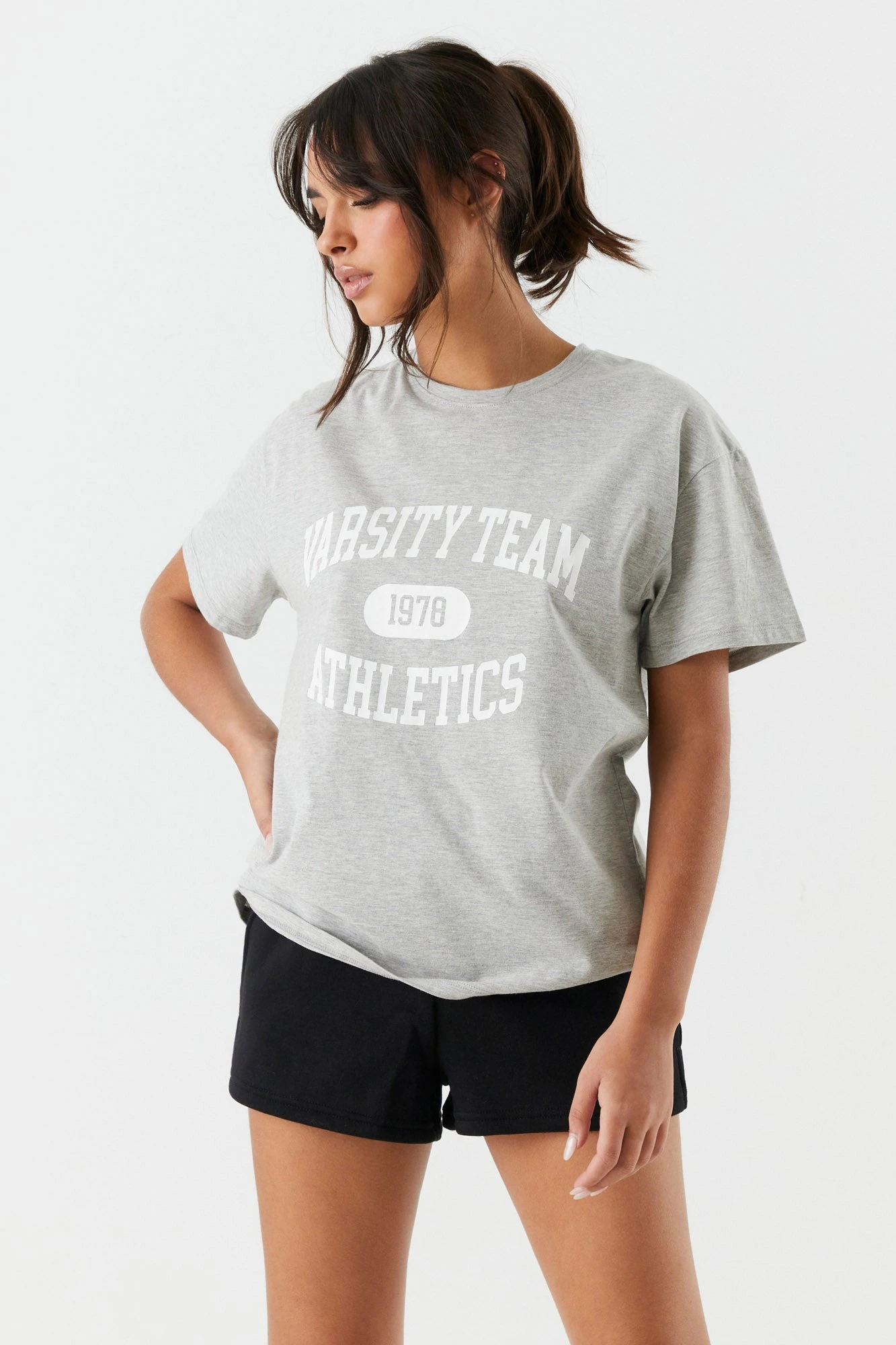 Varsity Team Graphic Boyfriend T-Shirt 1 Varsity Team Graphic Boyfriend T-Shirt