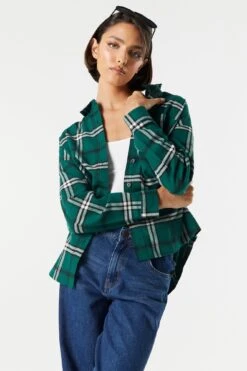 Classic Plaid Button-Up Top -Deals Drape & Denim Store 070201171335 30