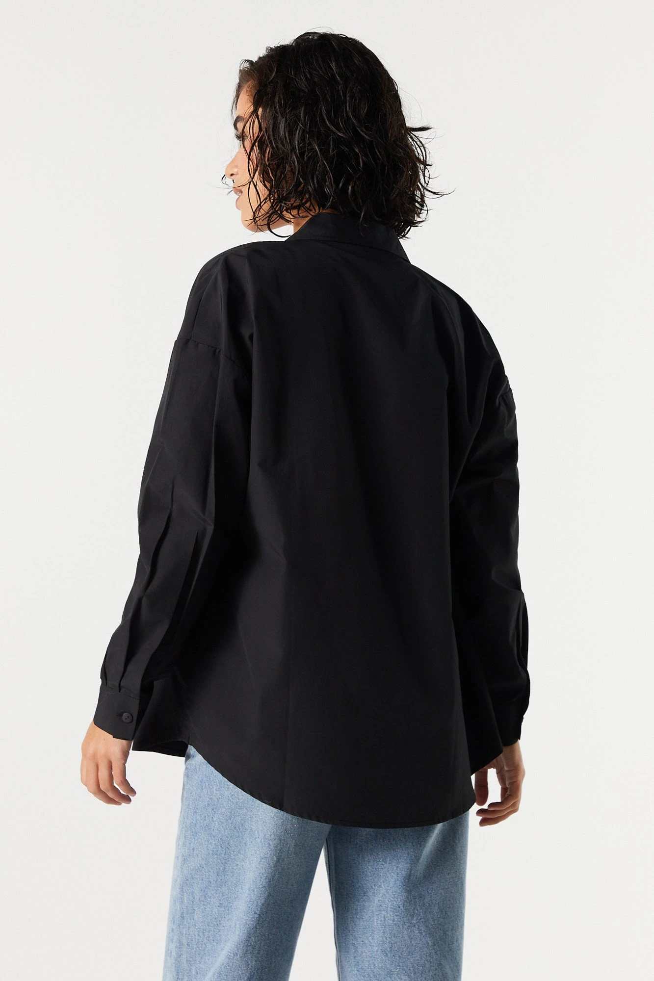 Oversized Poplin Button-Up Top 2 Oversized Poplin Button-Up Top - Image 2