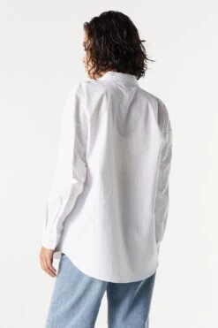 Oversized Poplin Button-Up Top 16 Oversized Poplin Button-Up Top -Deals Drape & Denim Store 070231811320 10 1
