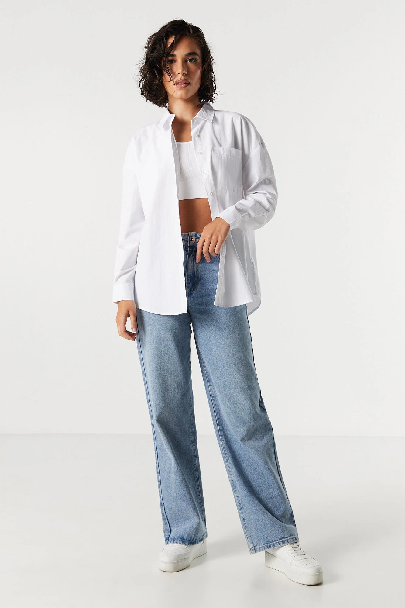 Oversized Poplin Button-Up Top 6 Oversized Poplin Button-Up Top - Image 6