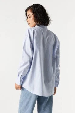 Pinstriped Button-Up Top 13 Pinstriped Button-Up Top -Deals Drape & Denim Store 070231811321 40 1