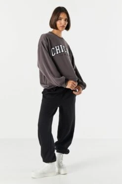 Fleece Chicago Graphic Sweatshirt -Deals Drape & Denim Store 070603039108 05 2