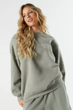 Wellness Club Embroidered Crewneck Sweatshirt