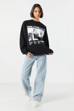 New York City Graphic Fleece Sweatshirt -Deals Drape & Denim Store 070603539214 01 2