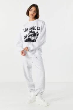 Los Angeles Graphic Fleece Sweatshirt 5 Los Angeles Graphic Fleece Sweatshirt -Deals Drape & Denim Store 070603539214 10 2