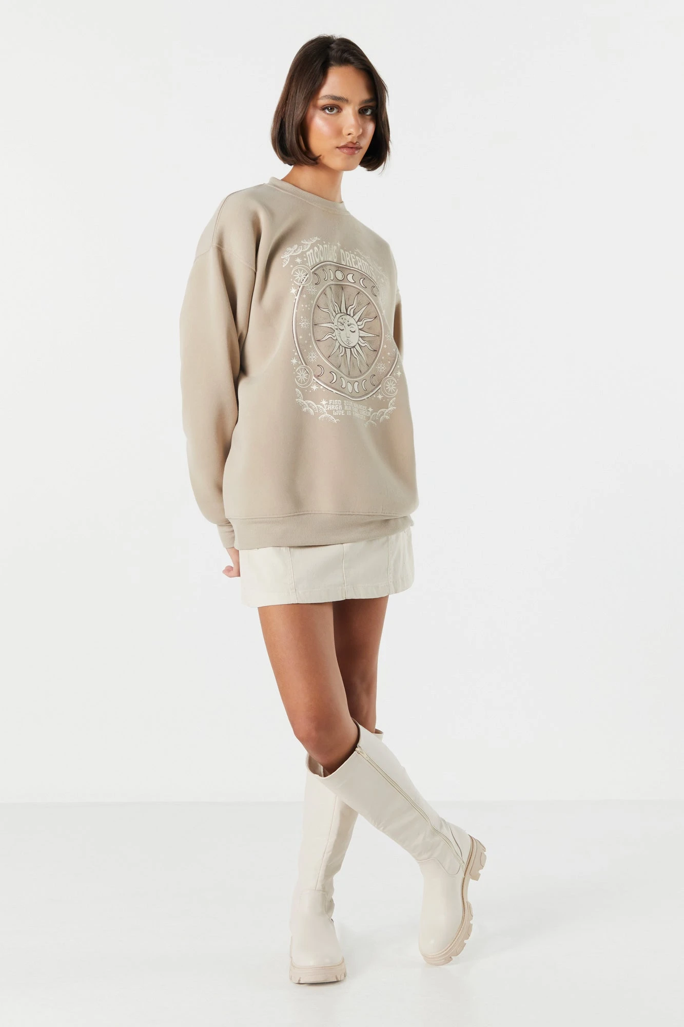 Moonlit Dreams Graphic Fleece Sweatshirt 3 Moonlit Dreams Graphic Fleece Sweatshirt - Image 3