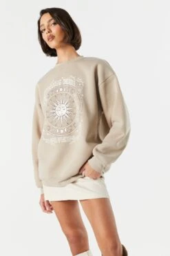 Moonlit Dreams Graphic Fleece Sweatshirt