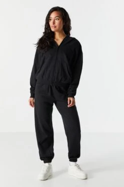 Fleece Zip Up Varsity Hoodie 11 Fleece Zip Up Varsity Hoodie -Deals Drape & Denim Store 070630726770 01 2