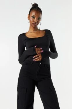 Contour Scoop Neck Long Sleeve Top 23 Contour Scoop Neck Long Sleeve Top -Deals Drape & Denim Store 071003039223 01