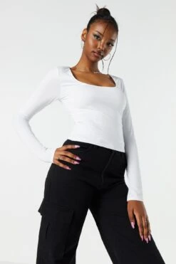 Contour Scoop Neck Long Sleeve Top 26 Contour Scoop Neck Long Sleeve Top -Deals Drape & Denim Store 071003039223 10