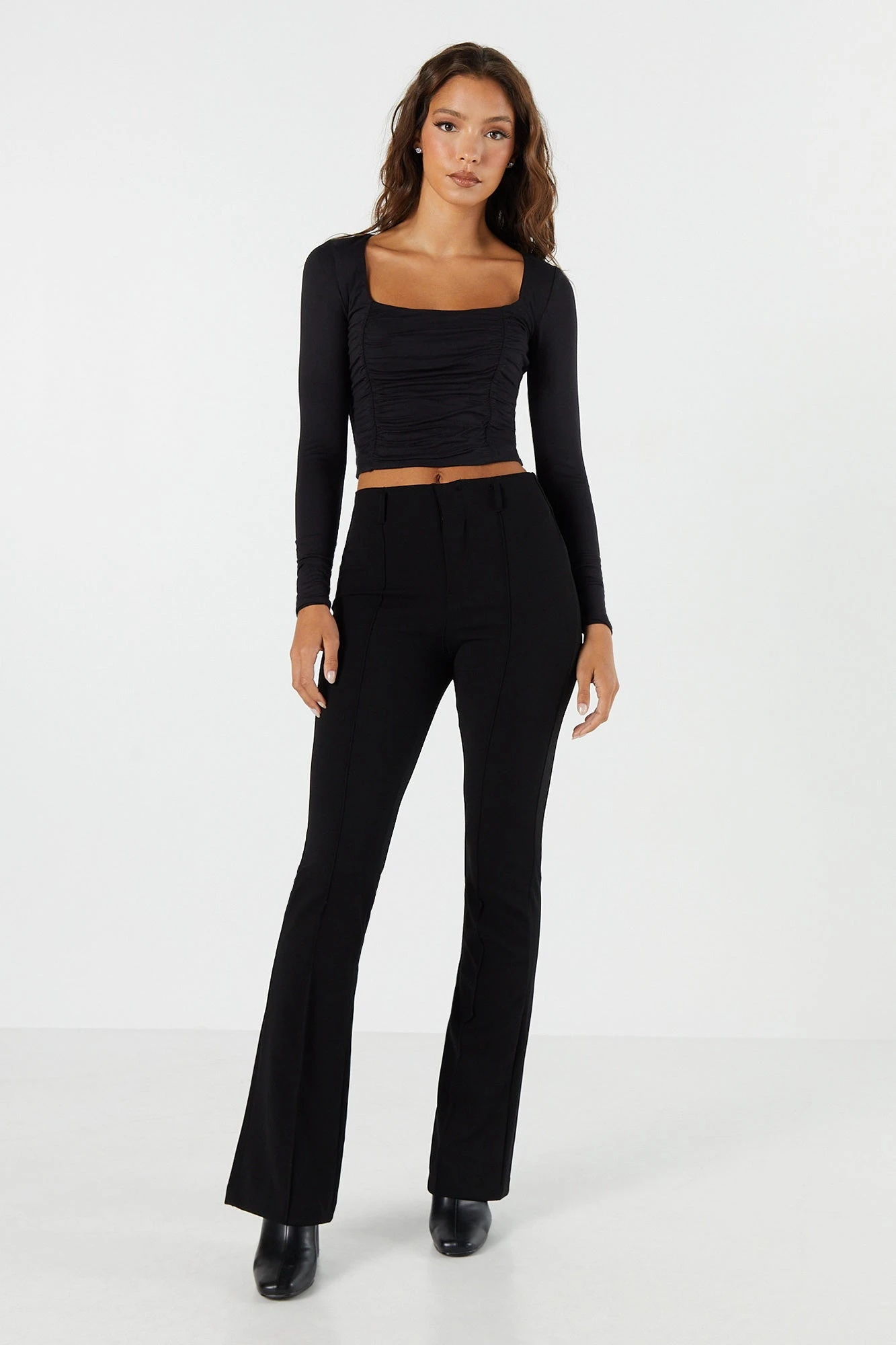 Ruched Long Sleeve Crop Top 6 Ruched Long Sleeve Crop Top - Image 6