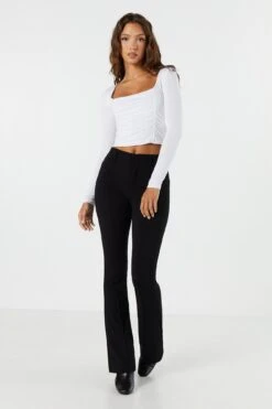 Ruched Long Sleeve Crop Top 17 Ruched Long Sleeve Crop Top -Deals Drape & Denim Store 071003039324 10 2