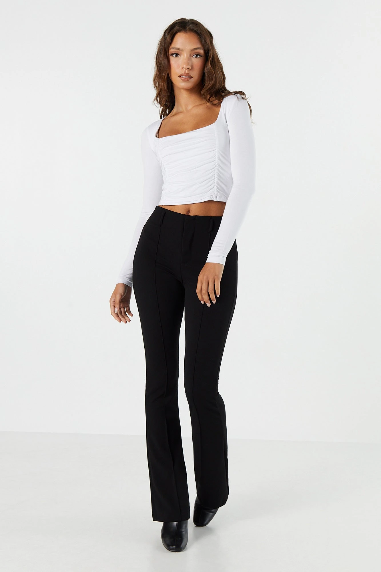 Ruched Long Sleeve Crop Top 9 Ruched Long Sleeve Crop Top - Image 9