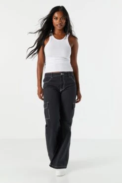 Bull Denim Cargo Wide Leg Jean