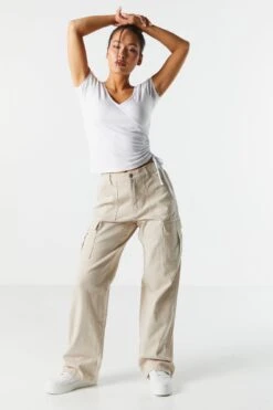 Elastic Waist Straight Leg Cargo Jean -Deals Drape & Denim Store 071439661331 16