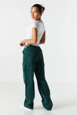 Elastic Waist Straight Leg Cargo Jean -Deals Drape & Denim Store 071439661331 33 2 1