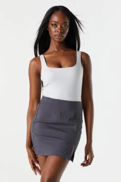High Rise Slit Mini Skirt -Deals Drape & Denim Store 071503542468 05