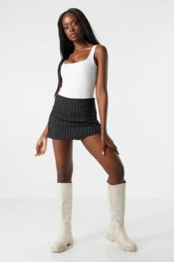 Striped Micro Mini Skort 5 Striped Micro Mini Skort -Deals Drape & Denim Store 071503542485 95 2