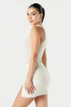 Faux Leather Slit Mini Skirt 10 Faux Leather Slit Mini Skirt -Deals Drape & Denim Store 071542632442 35 1