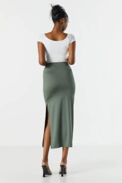 Contour Slit Midi Skirt 10 Contour Slit Midi Skirt -Deals Drape & Denim Store 071548282577 31 1