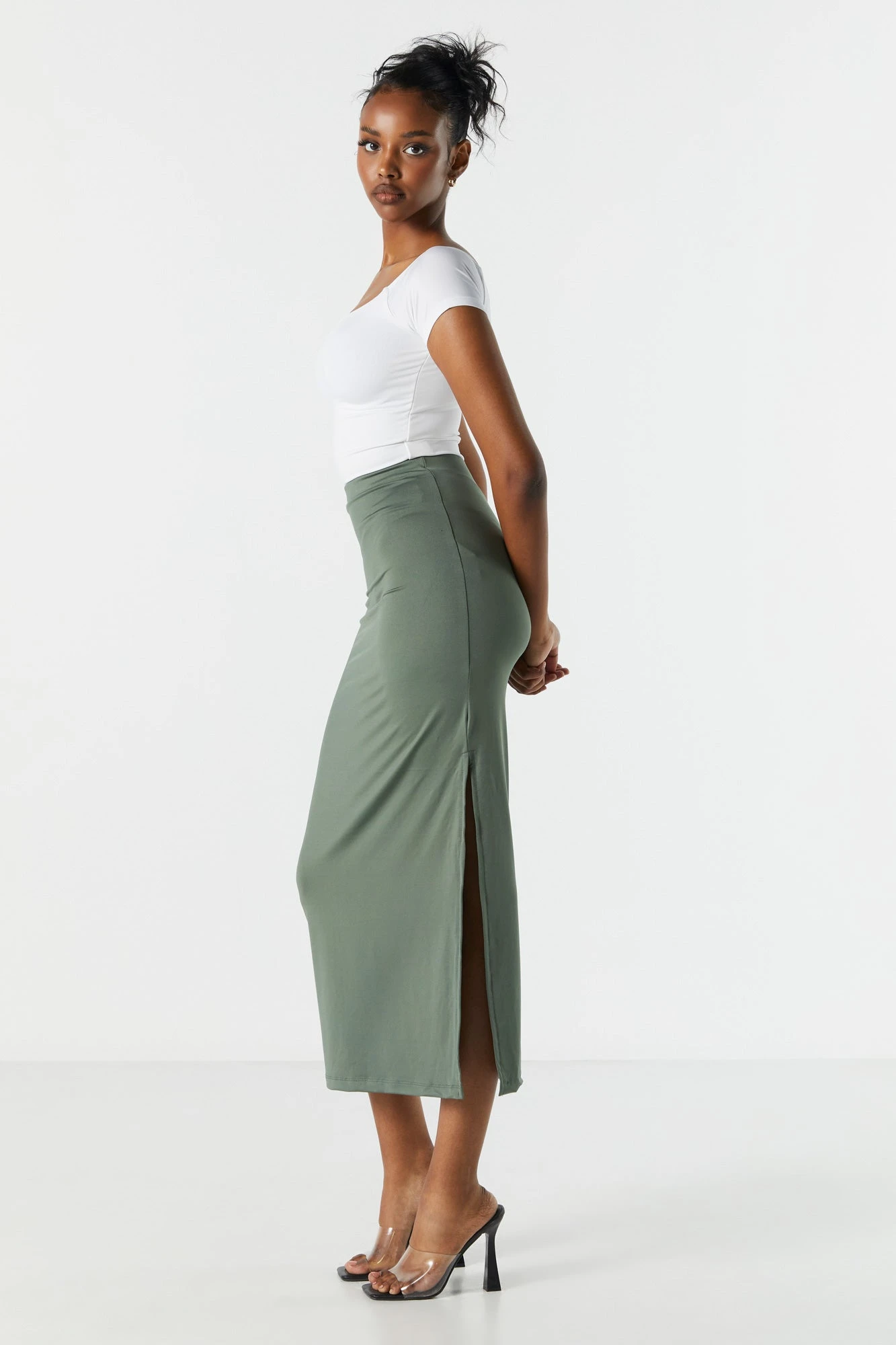 Contour Slit Midi Skirt 6 Contour Slit Midi Skirt - Image 6