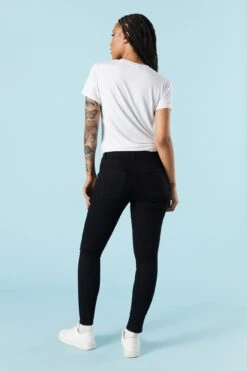 Black Wash Rio Mid RiseDistressed Skinny Jean -Deals Drape & Denim Store 071639072001 01 2