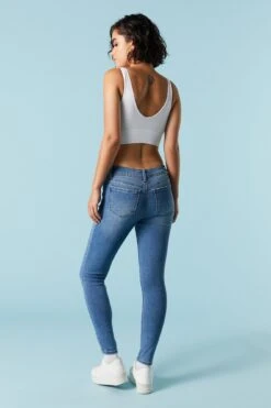 Miami Low Rise Medium Wash Distressed Skinny Jean -Deals Drape & Denim Store 071639075563 58 2