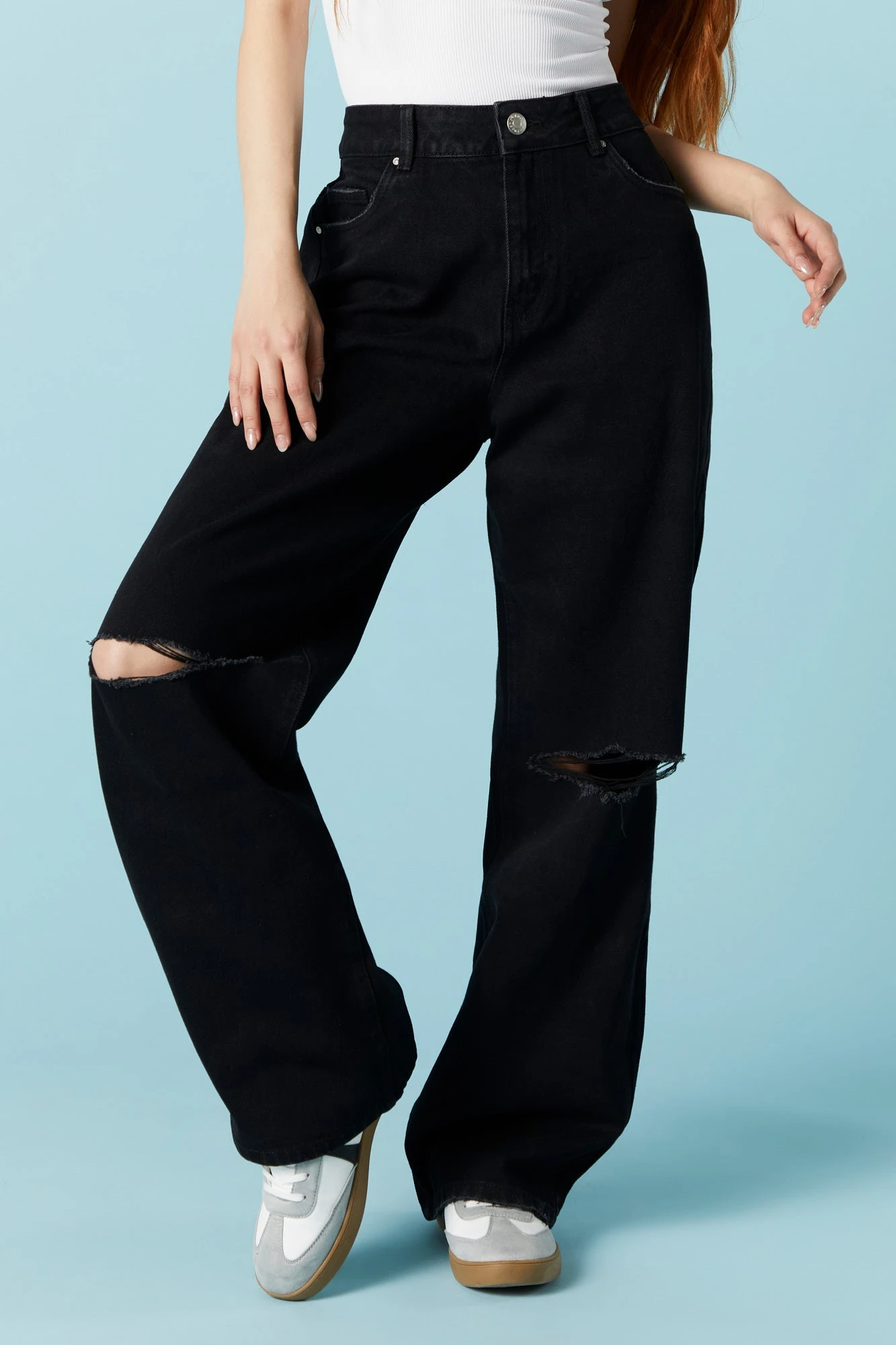 Osaka Black Wash Distressed Baggy Jean 2 Osaka Black Wash Distressed Baggy Jean - Image 2