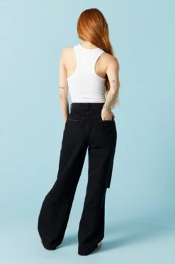 Osaka Black Wash Distressed Baggy Jean 5 Osaka Black Wash Distressed Baggy Jean -Deals Drape & Denim Store 071639661162 01 2 1