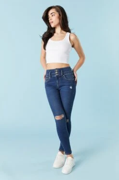 Ibiza Dark Wash Distressed Skinny Jean