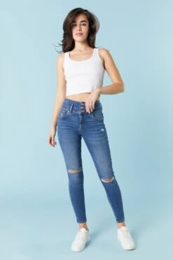 Ibiza Medium Wash Distressed Skinny Jean