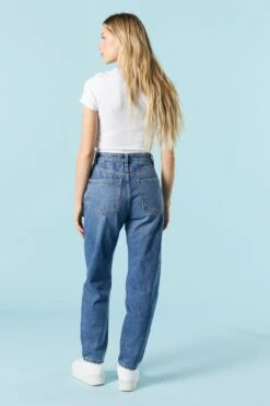 Dark Wash Heavy Distressed Mom Jean -Deals Drape & Denim Store 071664647797 39 2