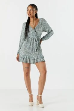 Black Floral Tiered Wrap Dress 11 Black Floral Tiered Wrap Dress -Deals Drape & Denim Store 073048284482 31 2