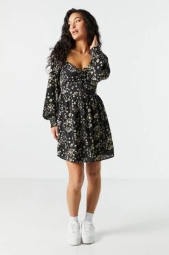 Black Smocked Milkmaid Long Sleeve Dress -Deals Drape & Denim Store 073203033730 01 2 fbdb0907 da2c 4df4 abd3 d128e09e5f3d