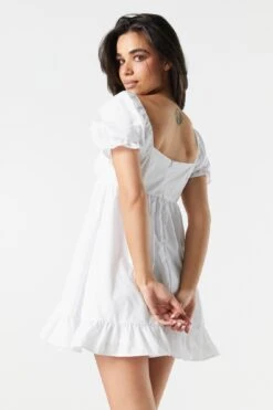 Puff Sleeve Babydoll Mini Dress -Deals Drape & Denim Store 073203033731 10 1