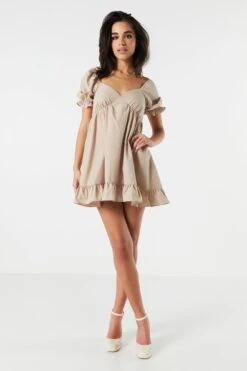 Puff Sleeve Babydoll Mini Dress -Deals Drape & Denim Store 073203033731 24 2