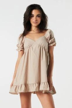 Puff Sleeve Babydoll Mini Dress -Deals Drape & Denim Store 073203033731 24
