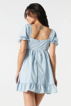 Puff Sleeve Babydoll Mini Dress -Deals Drape & Denim Store 073203033731 40 1
