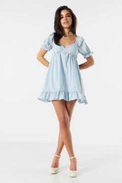 Puff Sleeve Babydoll Mini Dress -Deals Drape & Denim Store 073203033731 40 2