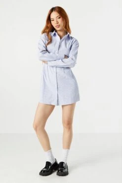 Button-Up Long Sleeve Shirt Dress -Deals Drape & Denim Store 073203033736 45 2