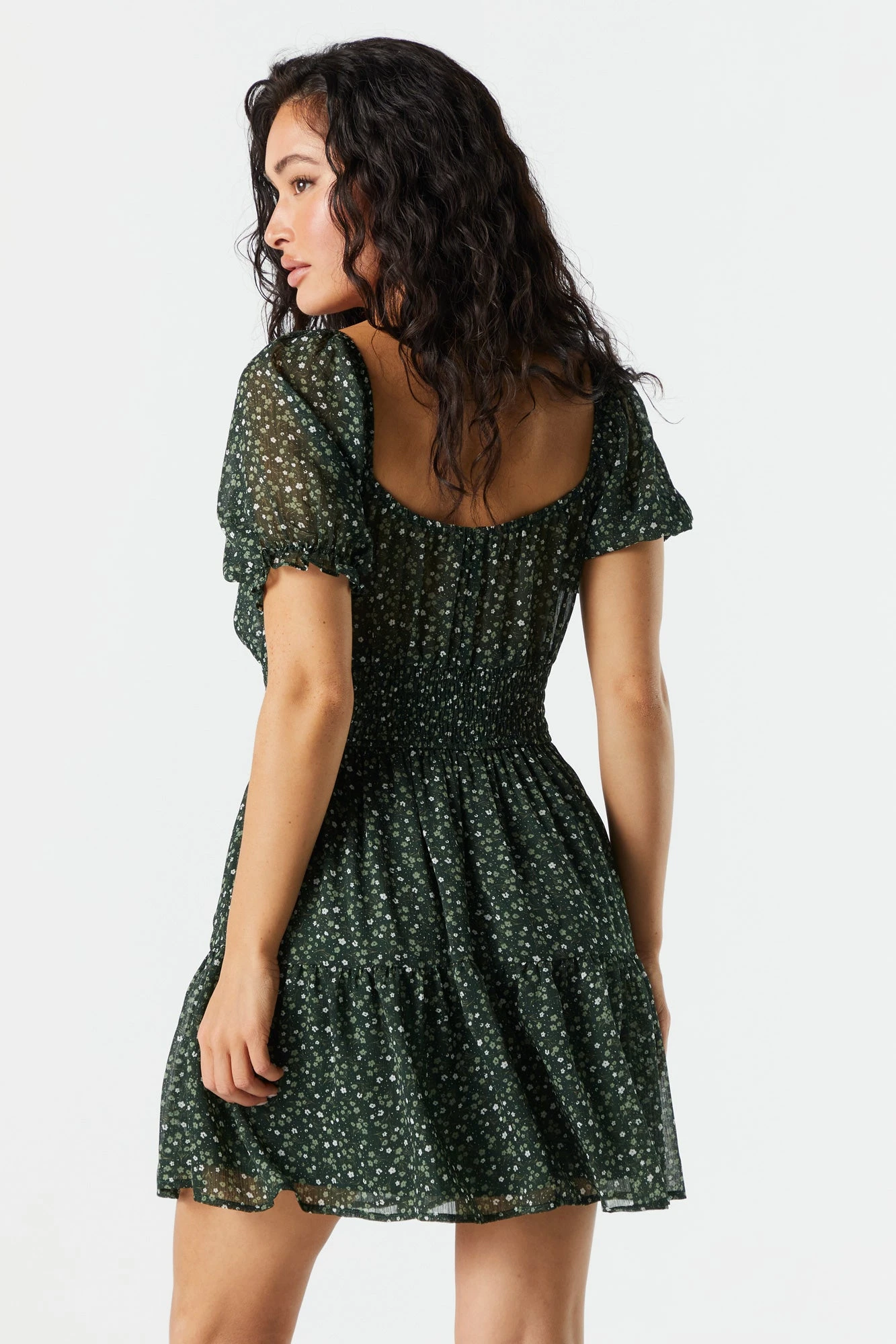 Smocked Short Sleeve Tiered Dress 2 Smocked Short Sleeve Tiered Dress - Image 2