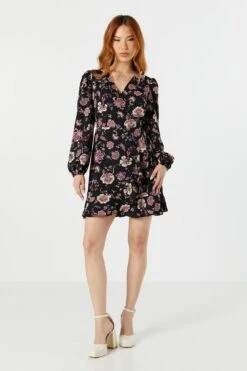 Floral Print Long Sleeve Wrap Dress -Deals Drape & Denim Store 073226313742 01 2 0a06764b 6039 4811 8d4a 1033d4e64fac